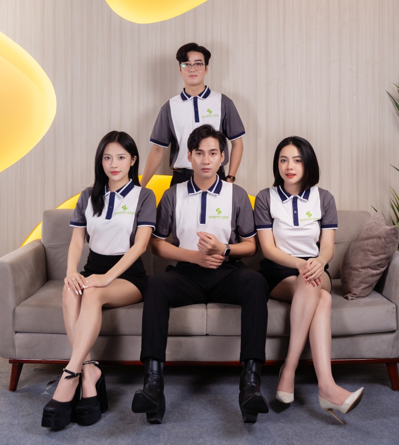 ao-thun-dong-phuc-cong-ty-gao-19 Đồng phục công ty màu trắng phối sườn màu xám kim