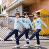 Đồng phục mẫu giáo xanh thiên thanh