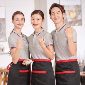 Mẫu áo đồng phục nhà hàng đẹp màu xám GUN1980084